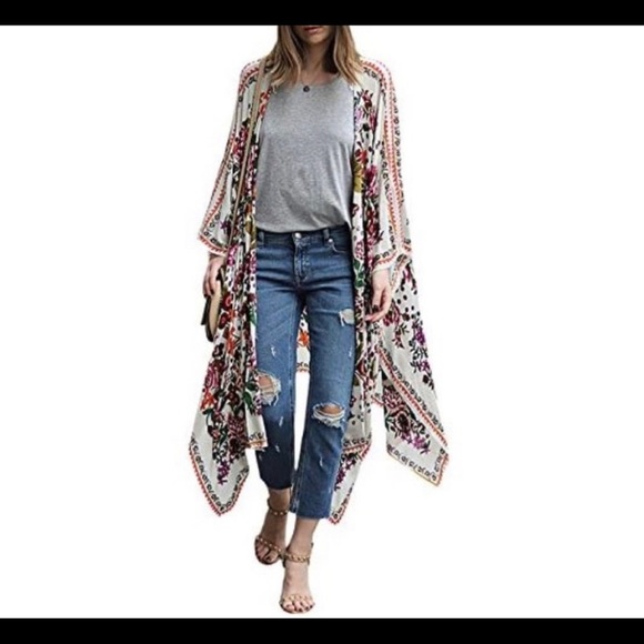 Floral Kimono Size Large - Picture 1 of 7